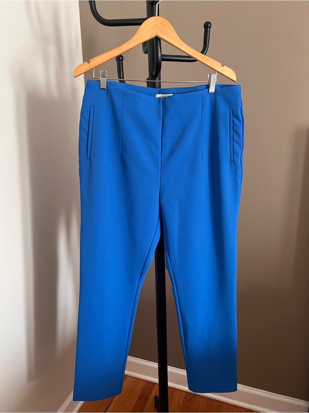 U.S. Size 16 - Rachel Zoe Bright Blue Straight-Leg Ponte Pants